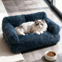 Luxury Plush Pet Sofa Bed – Warm & Cozy Nest For Cats And Small Dogs Up To 29lbs | Stylish Large Pet Lounger For All Seasons - Multicolor - View 2