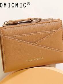 New Women Wallet & Key Asymmetric Design Ultra-Thin Compact Bifold Zipper Coin Purse For Women Mini Wallet Purse Wallet Small Wallet Card Wallet Coin Wallet Money Wallet Cute Wallet Wallet Keychain Lanyard Key Holder