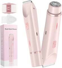 Rasuradora Mujer 2 En 1, Depiladora Electrica Mujer, Depiladora, Afeitadora USB Recargable Portátil para Zona Intima,, Cejas, Axilas (rosa) - 1 - Ver 2