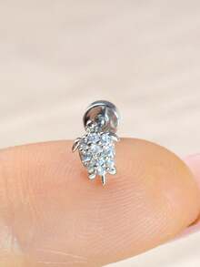 1PC Delikatne złote kolczyki ze stali nierdzewnej, kobiece, urocze małe żółwie morskie, kolczyki z cyrkonii, płaskie z tyłu, chrząstka, helisa, antyskrawek, standardowa biżuteria do piercingu płatka ucha, 20G