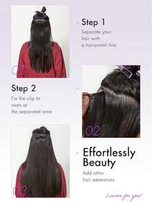 Hair Clip In Hair Extensions Straight Human Hair 8Pcs Clip In Extensions Remy Clip In Hair Extensions Real Human Hair Extensions Clip In Extension Human Hair Black For Women 22inch - Natural Black - View 5