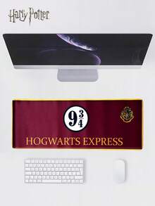Warner Bros 1 pieza Alfombrilla de ratón grande con diseño de la plataforma 9 3/4 de Hogwarts de Harry Potter con licencia oficial, accesorio de computadora, artículo de oficina, impermeable y antideslizante, regalo de cumpleaños/boda/San Valentín - Rojo - Ver 9