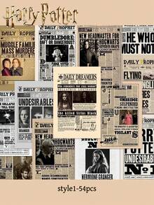 8/54pc Harry Potter Card Back Sticker Ins-Style Graffiti Self-Adhesive Paper, The Best Holiday Gift For Good Friends, Party Atmosphere Decoration, Perfect Party Decoration, Home Decoration Item, Perfect Room Decoration, Christmas Gift Valentine's Day, Ideal Friend Gifts For Birthday Celebrations, Souvenirs, Women's Souvenir, Cute Aesthetic, Valentine Day, Gifts, Decorations, Home Decor, Valentines Gifts - Multicolor - View 4