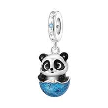 CYCUFF 1 件镀银饰品动物元素可爱熊猫串珠吊坠适用于原创手链项链 DIY 珠宝制作配饰女士礼物生日礼物