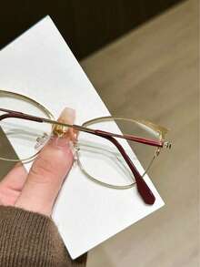 女士奢华优雅个性化水钻镂空猫眼眼镜 - 無色 - 查看 3