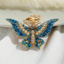 Llavero de metal con mariposa hueca de strass, regalo pequeño y creativo, mejor opción para fiestas y regalos, adecuado para mujeres, regalo de cumpleaños, accesorio esencial para todo el año | Regalo de cumpleaños/aniversario/San Valentín | Joyería hecha a mano, adornos para bolsas de Navidad, accesorios para autos, ideas de regalo para maestros, amigos, hermanas