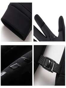 户外露指骑行手套 骑行手套 冬季骑行手套 秋冬运动骑行防风防滑手套 触屏骑行手套 骑行翻盖手套 加绒内衬 耐磨保暖户外手套 摩托车通勤防冻装备