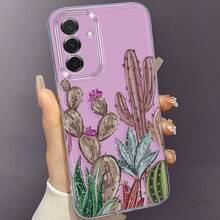 Funda de Teléfono Jardín de Cactus para Samsung Galaxy A02 A03S A04 A05S A06 A13 A14 A15 A16 5G A21S A22 A23 A24 A25 A26 A32 A34 A35 A36 A50 A52 A53 A54 A55 A56 A73 S21 Ultra S22 Plus S23+ S24 FE S25 Funda Creativa de TPU Suave y Duradera, Transparente y Protectora - Colores mixtos - Ver 12