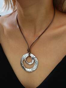 17KM 1 colar com pingente geométrico de coração e flor estilo boêmio vintage simples, adequado para mulheres, casais, férias, encontros, uso diário, festa, casamento, Natal, presente de Ação de Graças