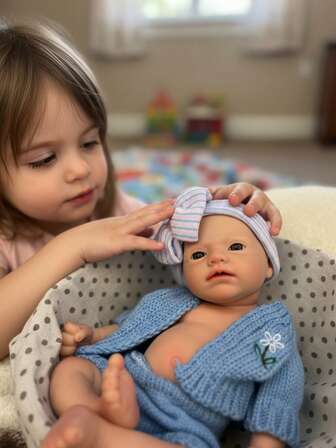 13 tums silikon nyfödd docka handgjord naturtroget omålad eller 3D-målad nyfödd docka (CD)