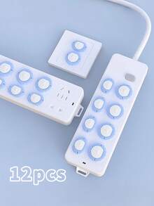 12 miếng che ổ cắm điện an toàn cho trẻ em, miếng bảo vệ ổ cắm điện chống trẻ em - Nhiều màu - Xem 9