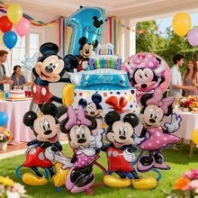 8pcs/Set New Cartoon Theme Family Party Birthday Party Aluminum Foil Balloon Set - Multicolor - View 2