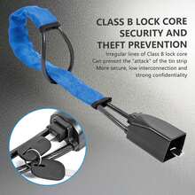 Car Steering Wheel Lock Anti-Theft Device Seat Belt Buckle Lock Steel Cable Lock Steel Wire Rope Lock Car - Red - View 10