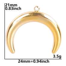 2pcs Heart Lock & Crescent Moon Pendant, 304 Stainless Steel Charm Jewelry Making Supplies, Witch Heart Moon Pendant, DIY Necklace, Keychain, Earrings, Bracelet Decoration, 18k Plated PVD, Unisex
