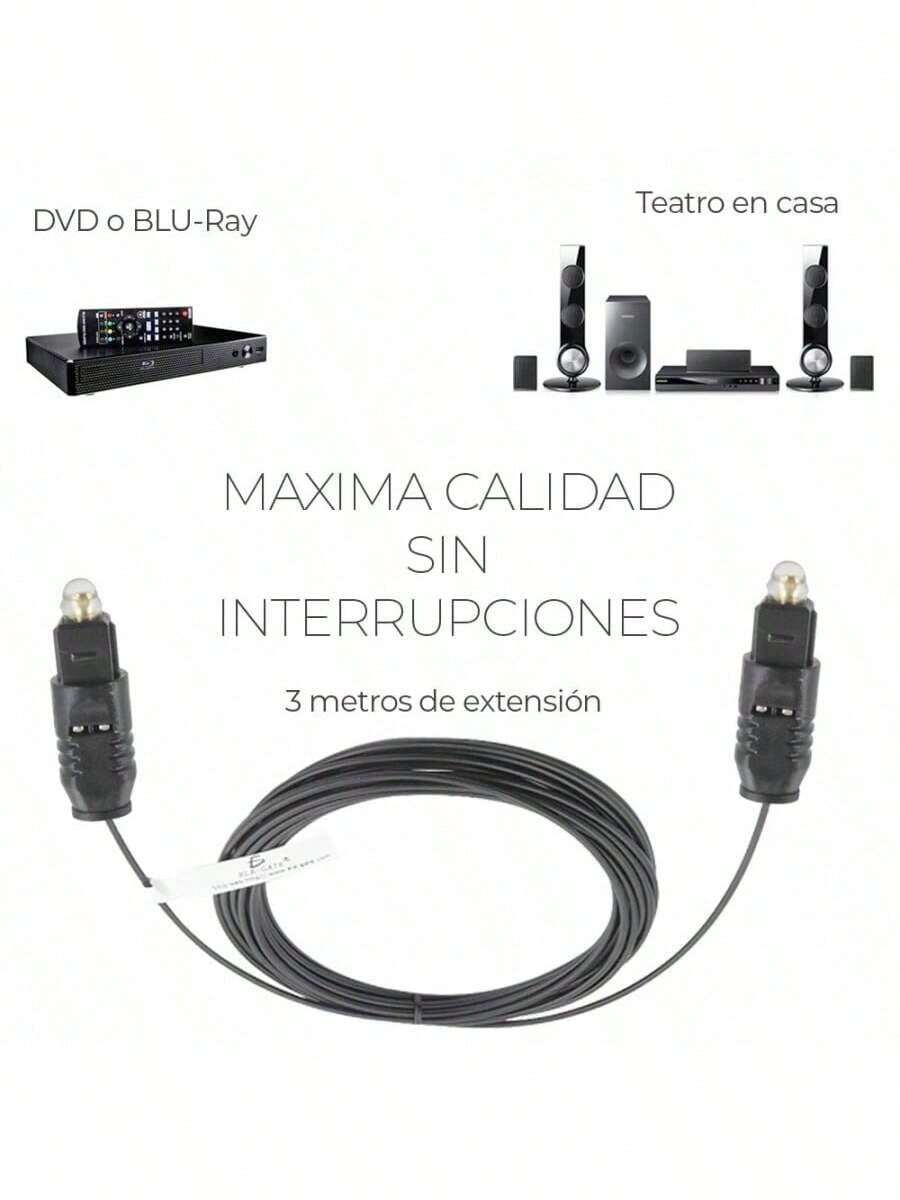 Cable óptico de fibra de audio Toslink 3M de alta calidad - Cable óptico de audio Toslink de alta calidad de 3 m - Ver 1