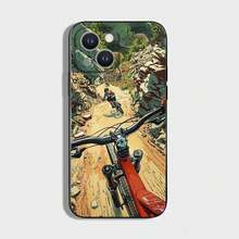 T-Tour De France Bicycle Phone Case Cover Compatible With  16,15,14,13,12,11 Plus, Pro Max, XS, X, XR, SE, Mini, 8, 7, Soft Silicone Black Cover, Cover Compatible With  17 Case,  17 Pro Case,  17 Pro Max Case - Z3 - Visualizzare 5