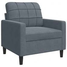 vidaXL 3-Teiliges Sofa-Set Mit Kissen, Dunkelgrauer Samt - Grigio - Visualizzare 5