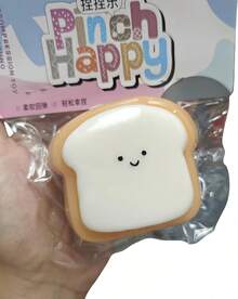 New Taba Squishy Toast ,Kawaii Stress Relief Fidget Sensory Toys,Soft Silicone Squeeze Gifts For Children, Teens, And Adults (Toast Pinch) Christmas Gifts For Teenagers And Children - Everyday Household Toys - phô mai mèo caramel - Xem 2