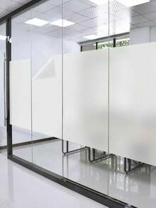 1 rollo de película de ventana opaca - Adhesivo de vidrio removible con efecto estático - Bloqueo UV, apto para oficina, sala de reuniones, baño, sala de estar - Blanco - Ver 9