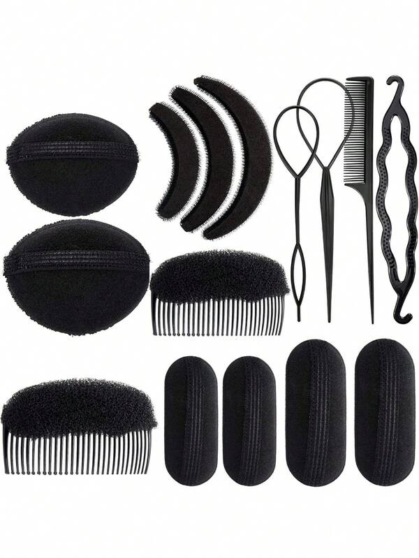 Set de 2/15 Esponjas Invisibles para Aumentar el Volumen del Cabello. Incluye herramientas sencillas para trenzar el cabello, ideales para mujeres que buscan prevenir la caída del cabello. También incluye herramientas para peinar cabello rizado, rulos, rizadores sin calor, difusor de rizos, accesorios para el cabello y artículos de peluquería.