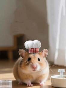 1件/2件新款仓鼠厨师帽，搞笑仓鼠变身厨师帽，仓鼠，豚鼠，小宠物帽，蛇，鹦鹉，鸟，鸡，鸭，蜥蜴帽