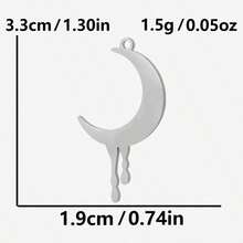 2pcs Heart Lock & Crescent Moon Pendant, 304 Stainless Steel Charm Jewelry Making Supplies, Witch Heart Moon Pendant, DIY Necklace, Keychain, Earrings, Bracelet Decoration, 18k Plated PVD, Unisex