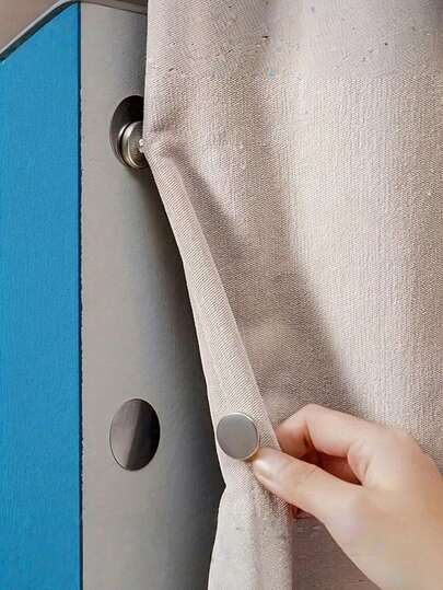 6Pairs Magnetic Curtain Closure, Curtain Weights Magnets Clips With Tack, Drapery Magnetic Holder Buckle, Keep Curtain Or Shower Curtain Closed To The Wall, Prevent Being Blown Away By The Wind