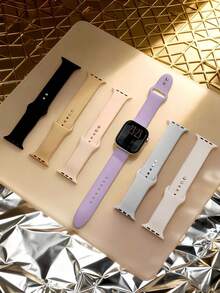 6条/套 透气柔软硅胶运动表带，优雅时尚礼品套装，兼容 Series 11/10/9/8/7/6/SE/SE2/Ultra（38mm、40mm、41mm、42mm、44mm、45mm、46mm、49mm） - Series10/11 46mm - 查看 17