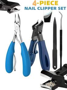 Thick Nail Clipper Set For Seniors - 5-Piece Set With Wide Jaw Large Toenail Clippers, Suitable For Thick Ingrown Nails, Professional Sharp Heavy-Duty Nail Clippers, Ideal For Men And Seniors