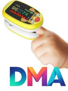 Oxímetro Pediátrico Digital Recargable Dedo con Alarma USB-C, monitor presion, scanner, infantil, kids, bpm, Barra de pulso, Oximetria, PI, SpO2 - Amarillo - Ver 7