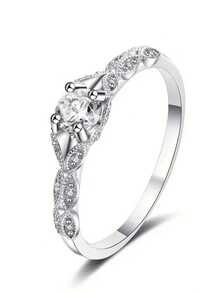 1 Chiếc nhẫn Cubic Zirconia thời trang dành cho nữ làm quà tặng ngày lễ tình nhân, đám cưới, kỷ niệm ngày đính hôn, trang sức tiệc tùng - 2 # - Xem 19