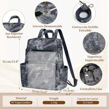 Mochilas para Mujer Pequeñas Bolsa Tipo Mochila Antirrobo Mujer de Cuero Mochila para Laptop Mujer de 13.3 Pulgadas - Negro - Ver 3