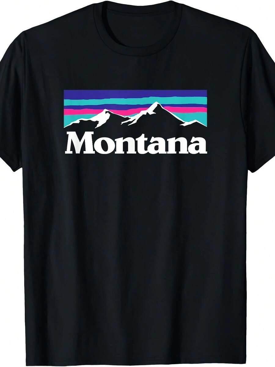 Montana Retro Vintage Mountain Outdoors State Graphic T-Shirt - 款式3 - 查看 1