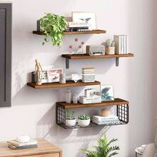 Estantes Flotantes Montados en la Pared - 5 PCS Repisas Flotantes - Estante de Pared, Capacidad de Carga 18 KG, 40* 15 Marrn Oscuro - Marrón oscuro - Ver 8