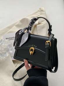 女士小方包，配有丝带，可定制姓名，独特礼物，时尚高端风格，时尚百搭的单肩包/斜挎包，质感手提包，女士外出必备小方包，多功能单肩斜挎包，外出、购物、商务旅行、旅游、工作、返校、上课必备，送给女友、老师、闺蜜和母亲的贴心礼物 - 彩色 - 查看 9