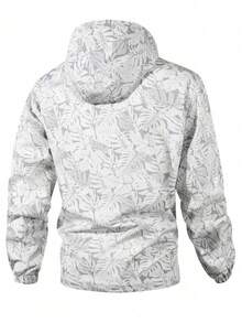 Men's Windproof And Waterproof Jacket, Casual And Breathable, With A Hood, Zipper, Long Sleeves And Pockets, Suitable For Hiking, Jogging, Cycling, Outdoor Fitness And Sports. - 白色 - 查看 3