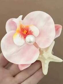 4 piezas de elegantes pasadores de pelo con forma de estrella de mar, concha y orquídea simulada, en estilo de resort de playa, accesorios de pelo versátiles para mujeres, accesorios para el cabello, accesorios para la cabeza - Multicolor - Ver 22