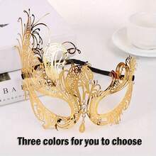 1 件圣诞化妆舞会面具金色精神半脸装饰道具狂欢节派对角色扮演服装 - 化裝舞會面具金色精神半臉裝飾 - 查看 2