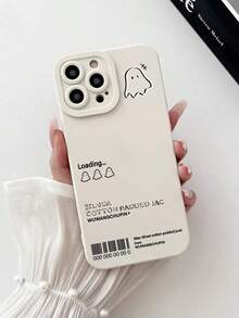 1pc Durable TPU Phone Case With Ghost Pattern And Full Camera Protection, Compatible With IPhone - Multicolor - View 1