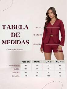 TETE FASHION Women's Tailored Set Double Vest Formal Shorts - RED WINE - View 7