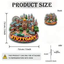 Moroccan Fridge Magnets - Marrakech City Landscape With Jemaa El-Fnaa Square And Bahia Palace - Beige, Gold, Brown Travel Decor - Refrigerator, Table, Door Decoration - Compatible With Other Magnets - Moroccan Architecture Model - Ideal Gift For Morocco Lovers, Valentine's Day, Anniversary, Christmas - Marrakech Souvenir - Kitchen And Dining Room Decor - Compatible With Boards And Refrigerators, 2D Flat - Multicolor - View 9