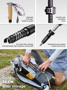 Naturehike 1 件 5 节可折叠登山杖，T800 碳纤维，超轻便携 - A - 查看 4