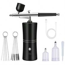 0.3mm 迷你式空氣噴筆套件，包括氣壓泵，適用於美甲、紋身、工藝品、蛋糕等繪畫噴霧 - 彩色 - 查看 3