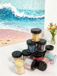 12 Colors Decorative Glitter, DIY Craft Supplies, Decorative Accessories, Arts & Crafts, Birthday Party, Wedding Decor, Party Decoration - 3g/Bottle