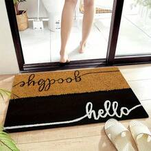 1pc In Black And Coconut Yellow Design - Various Festive Occasions| Durable Flannel Material, Available In Multiple Sizes.Suitable Living Room, Bedroom, Office, And Indoor/Outdoor Decoration As A Welcome - 黑色 - 查看 5