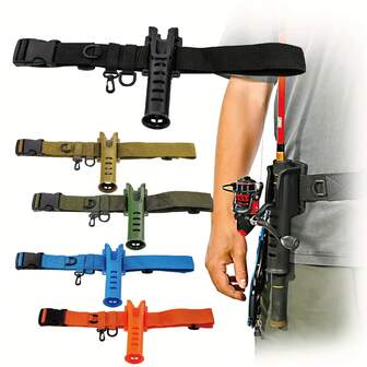 1 件耐用涤纶腰部支撑带，带 1 个挂钩，适用于户外冲浪、皮划艇、飞钓设备