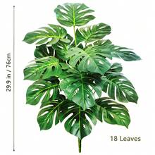 60-86-130厘米/51.18英寸人造龟背竹植物，假棕榈叶，绿色高大植物，适用于家居花园、房间和商业装饰 - 藕粉色 - 查看 22