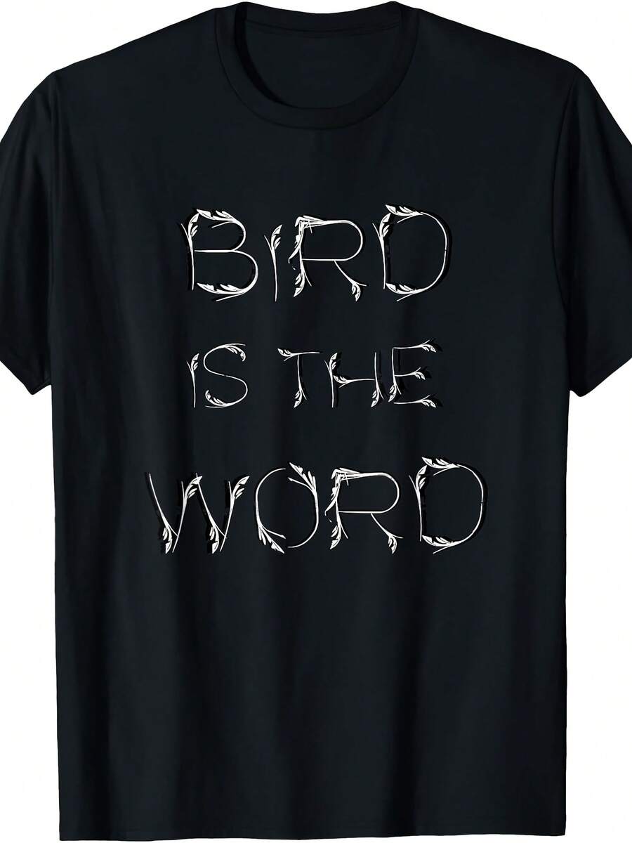 Bird Is The Word Feather Font T-Shirt - Style 1 - View 1
