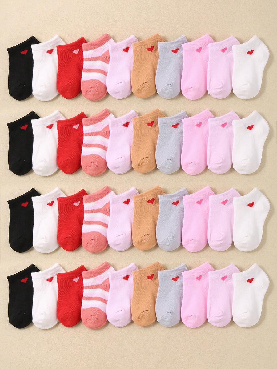20双女婴心形图案船袜,可爱低帮隐形袜,适合幼儿。这些时尚船袜男女宝宝都适用。婴儿袜、新生儿袜、幼儿袜、婴儿袜。适合日常穿着,也可作为圣诞/感恩节礼物。 - 彩色 - 查看 1