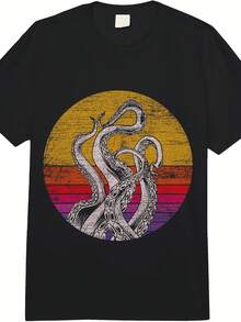 Octopus Retro Octopus  Adult Heavyweight T-Shirt - Style 29 - View 1